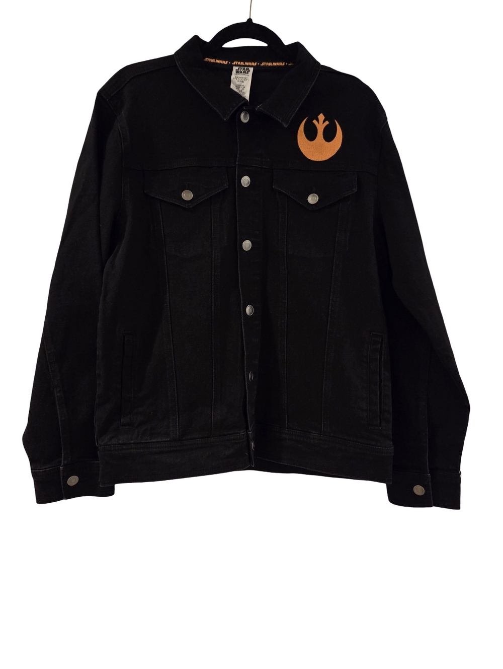 Disney Store Star Wars Rebel Alliance Black Denim Jacket Adult Size Small NEW